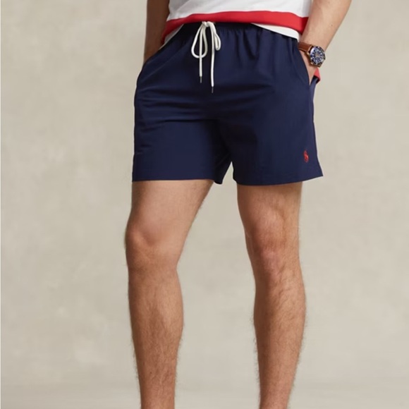 Polo Ralph Lauren Other - Polo Ralph Lauren Traveller Swimming Navy Blue Swim Trunks Men’s Size Large